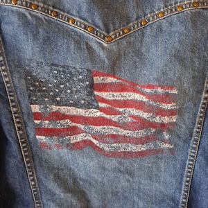 Abercrombie & Fitch American Flag denim jacket
